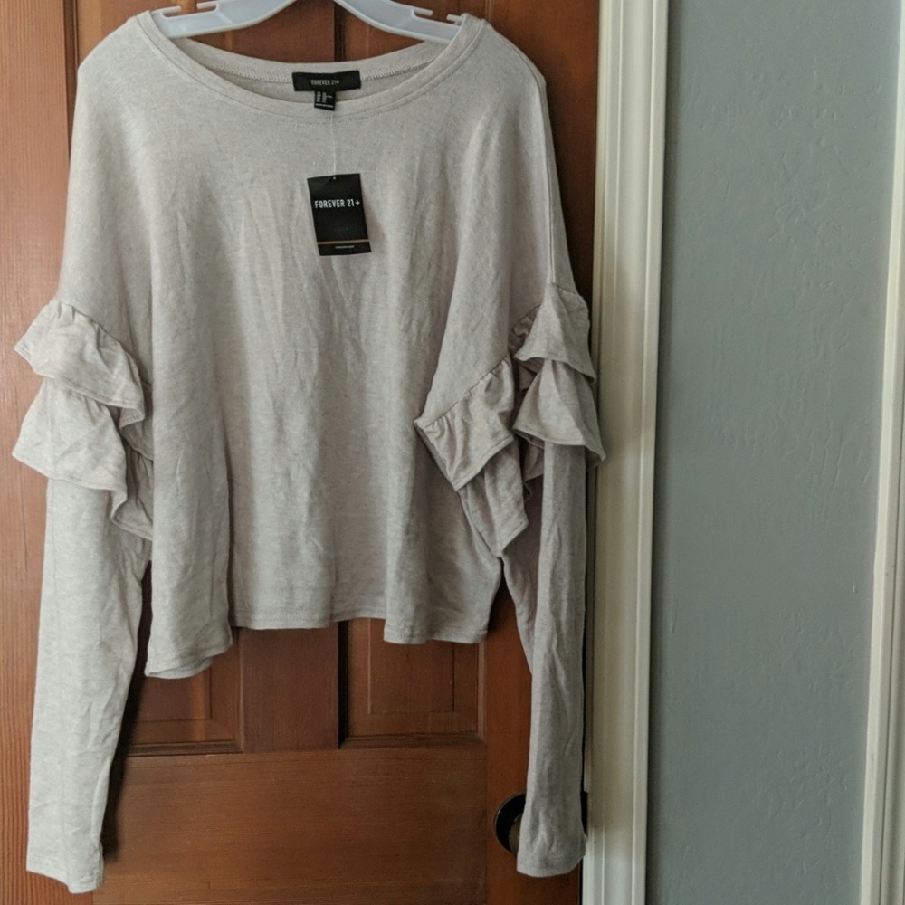 Forever 21 Cropped Ruffle Sweater